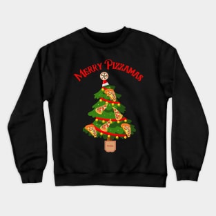 Christmas - Merry Pizzamas, Christmas Pizza. Family matching T-shirt, pjama Crewneck Sweatshirt